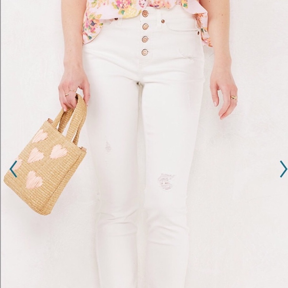 LC Lauren Conrad white ankle skinny jeans